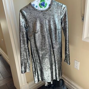 Super Cool RTA Lambskin Metallic Dress with Zippers